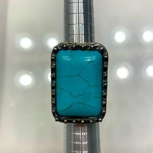 Costume jewelry faux turquoise ring
